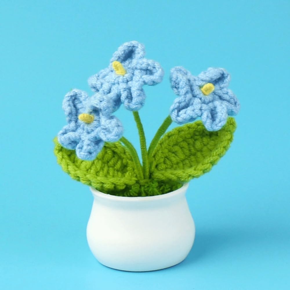Crochet Orchid Plant Handcrafted Soft Yarn Realistic Mini Design