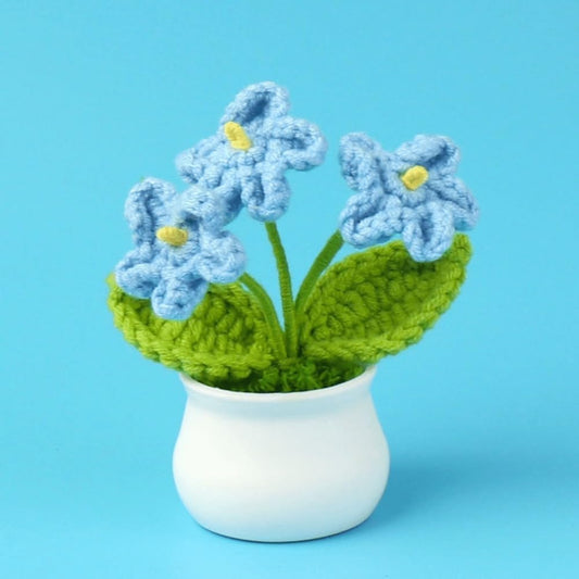 Crochet Orchid Plant Handcrafted Soft Yarn Realistic Mini Design
