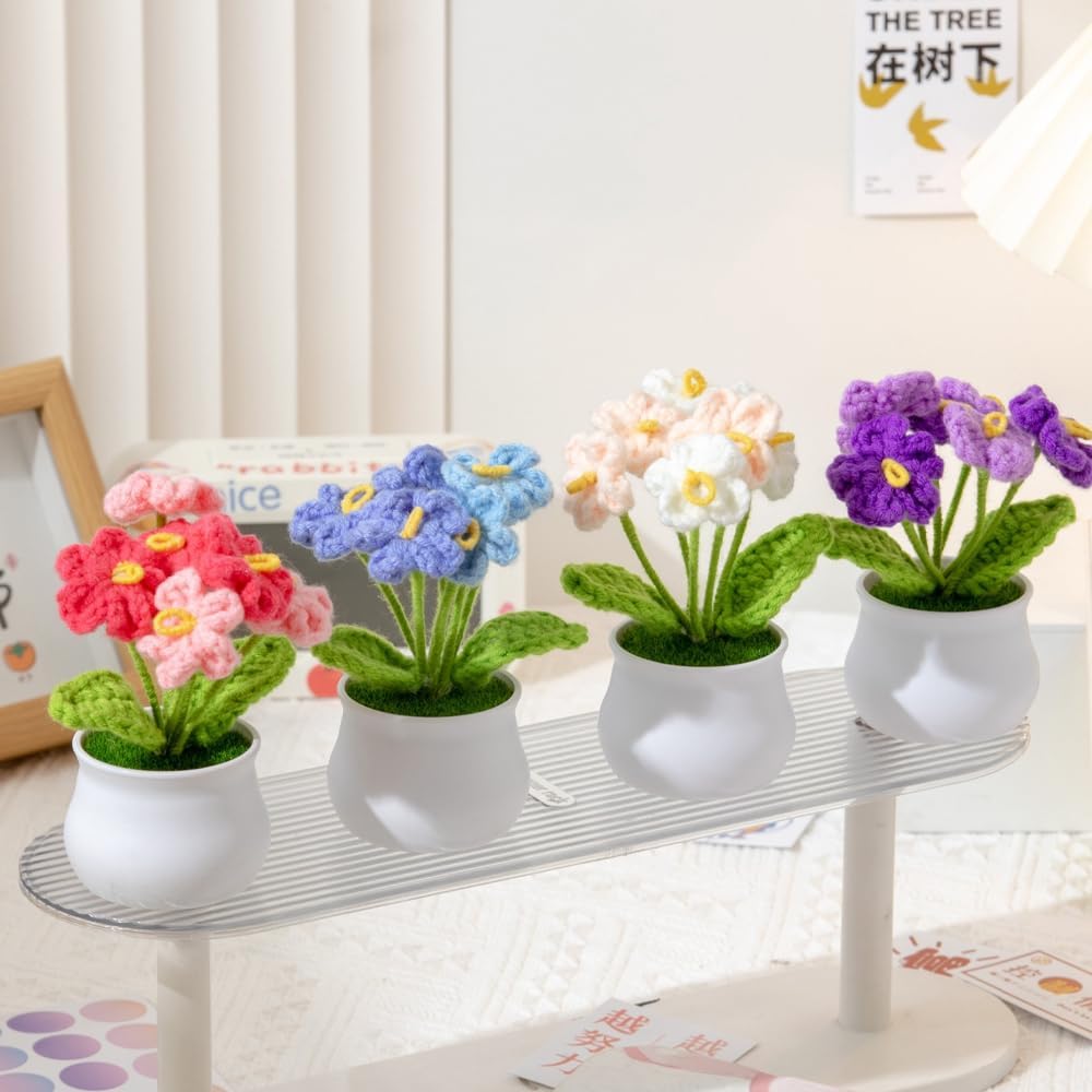 Crochet Orchid Plant Handcrafted Soft Yarn Realistic Mini Design