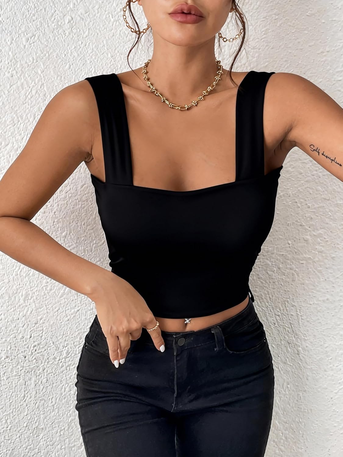 Women's Sexy Sleeveless Skinny Basic Strappy Crop Tank Tops